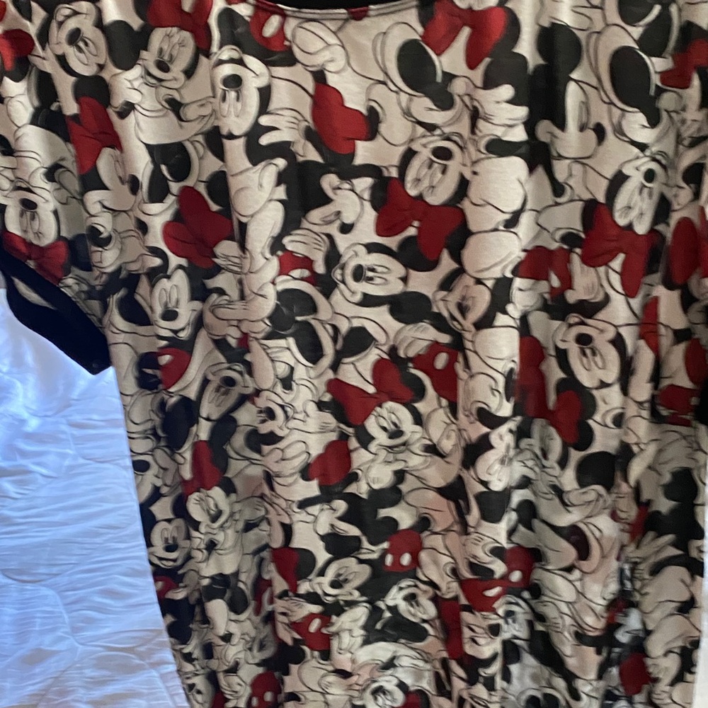Disney Mickey Mouse Red and Black Short Sleeve Tee